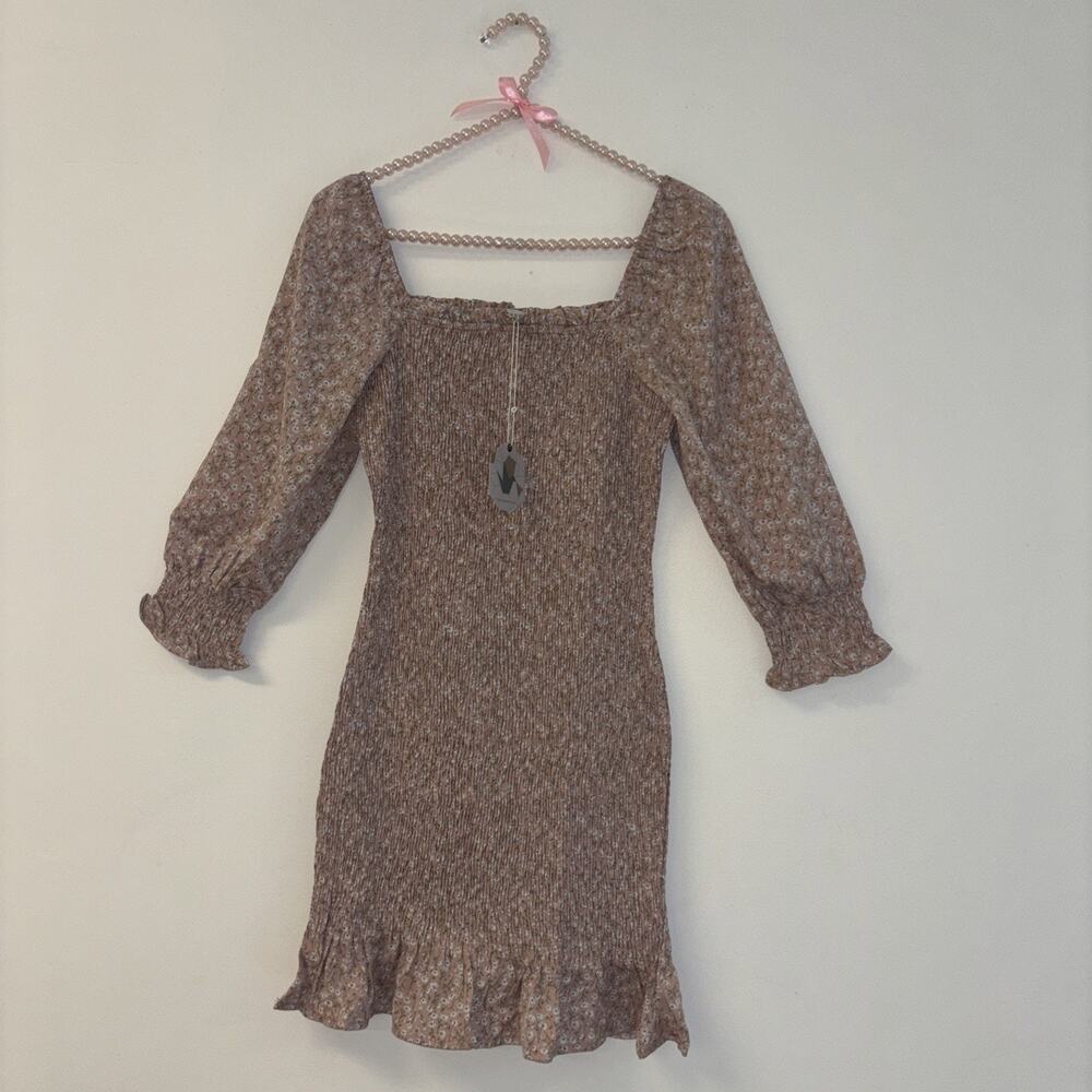 Paper Crane Floral Dress Sz S Fairy Ethereal‎ Dainty Mini NWT Milkmaid Smocked